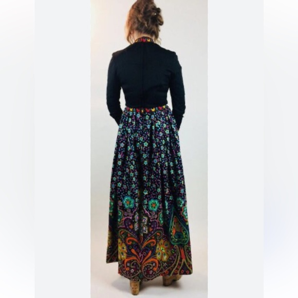 Melissa‎ Lane Vintage 60’s Folk Print Maxi Dress. Size 14 - Picture 1 of 16